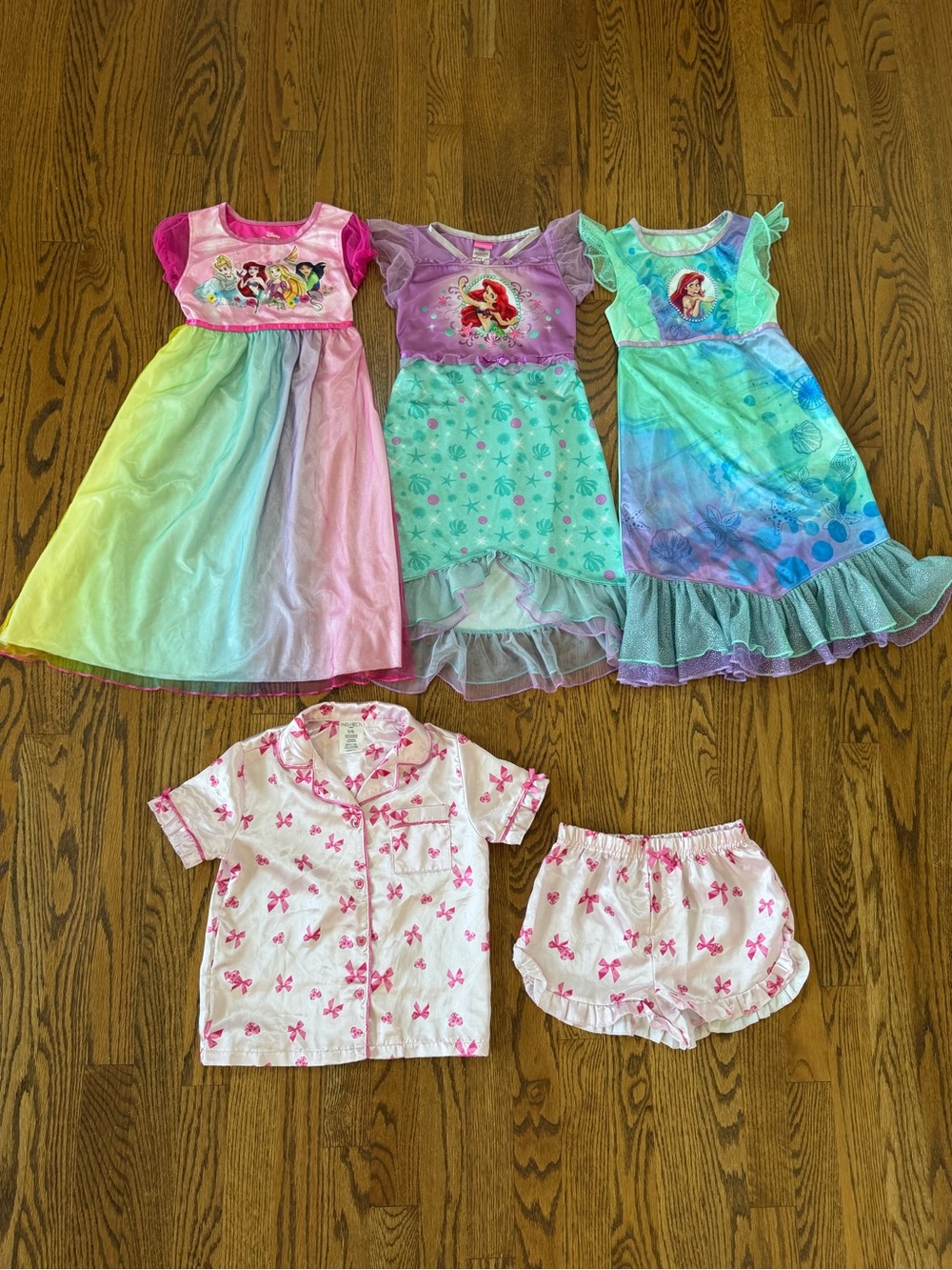 Size 5 / 6 Girls Bundle of Four Pajamas (5 pieces total)